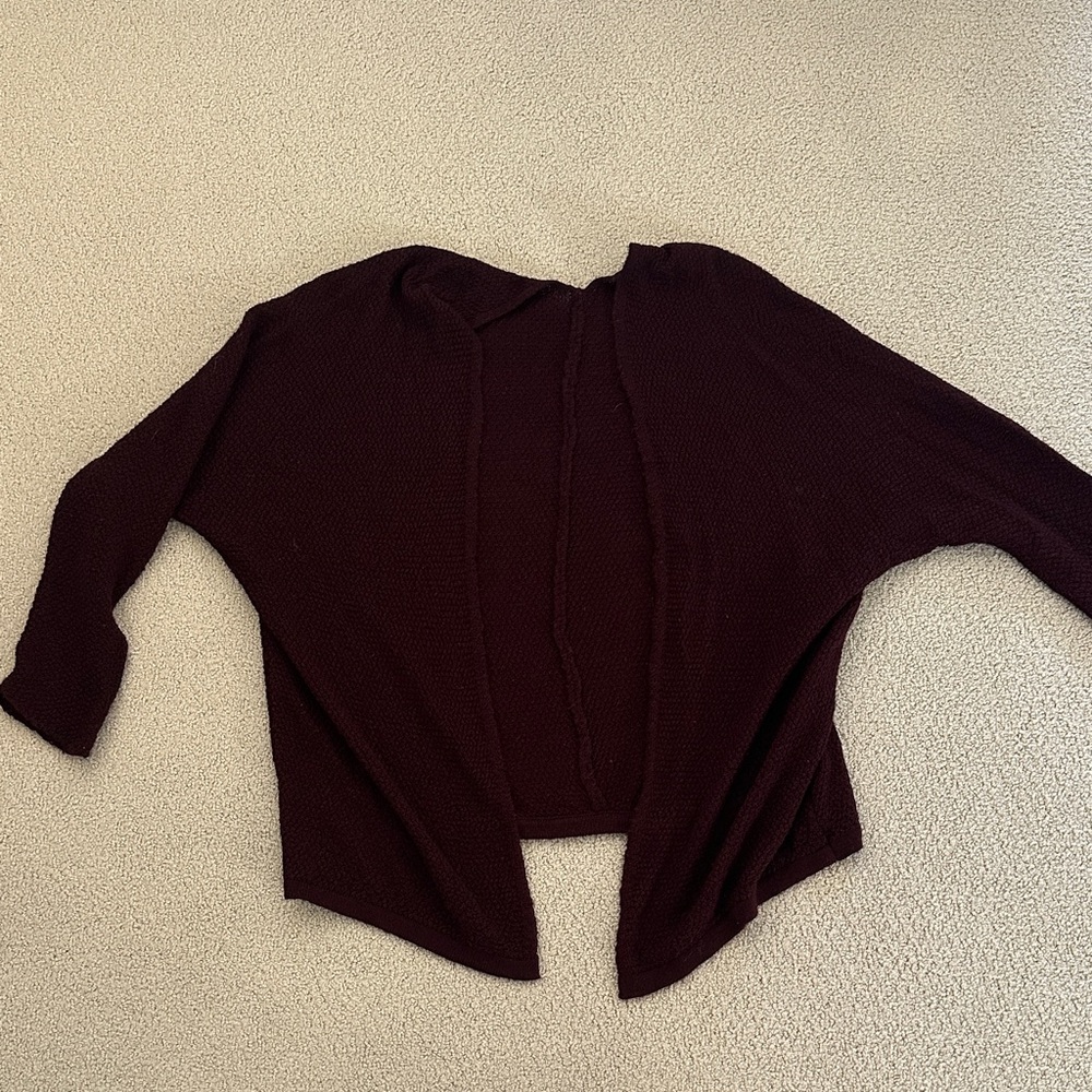 Women's Open Front Cardigan Sweater - dark maroon